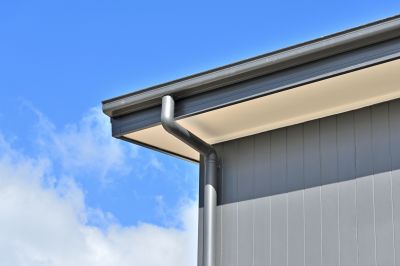 Gutter system on a modern home