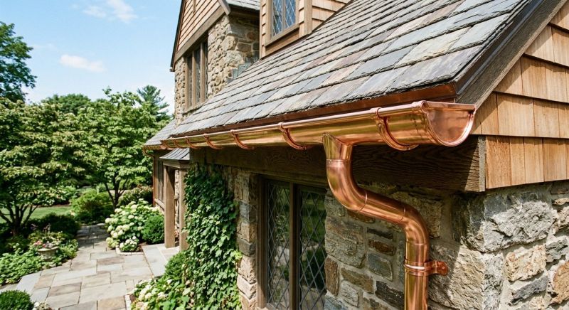 Copper Rain Gutter Service project example